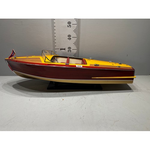 355 - Chris Craft 'Capri'model boat. Approx 3ft Long x 12