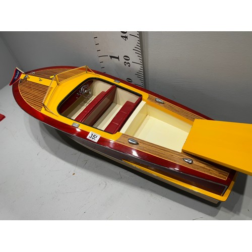 355 - Chris Craft 'Capri'model boat. Approx 3ft Long x 12