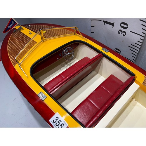 355 - Chris Craft 'Capri'model boat. Approx 3ft Long x 12