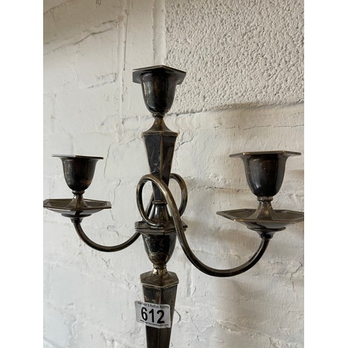 612 - Solid silver 3 branch candelabra that converts to 1( please see pictures )