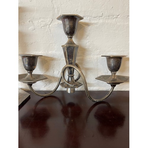 612 - Solid silver 3 branch candelabra that converts to 1( please see pictures )