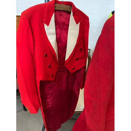 480D - 1 Hunting coat + 1 Gentlemen's evening dress red tail coat