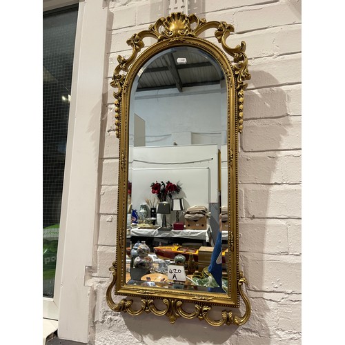 420A - Large french design Bevel edge gilt frame mirror