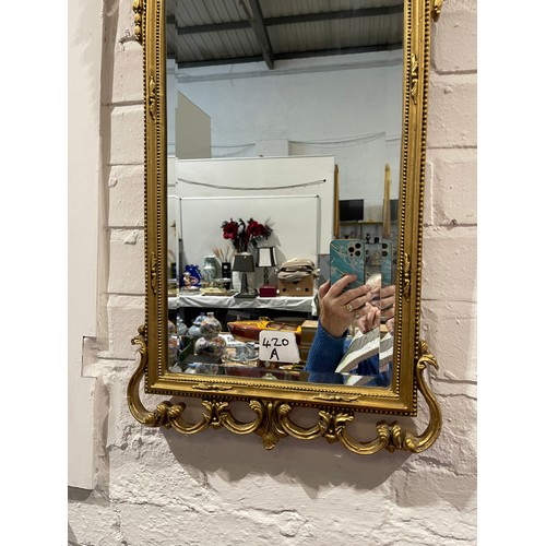 420A - Large french design Bevel edge gilt frame mirror