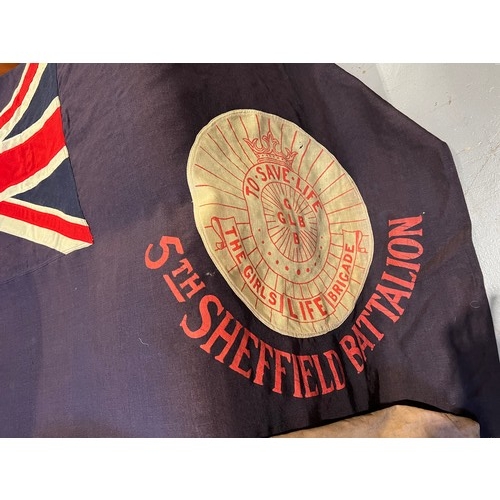 469 - British flag on staff. The Girls life Brigade 5th Sheffield Battalion