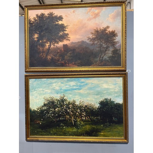 689 - Pair of gilt frame pictures