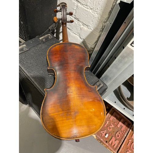 426 - 2 vintage violins + bow + case