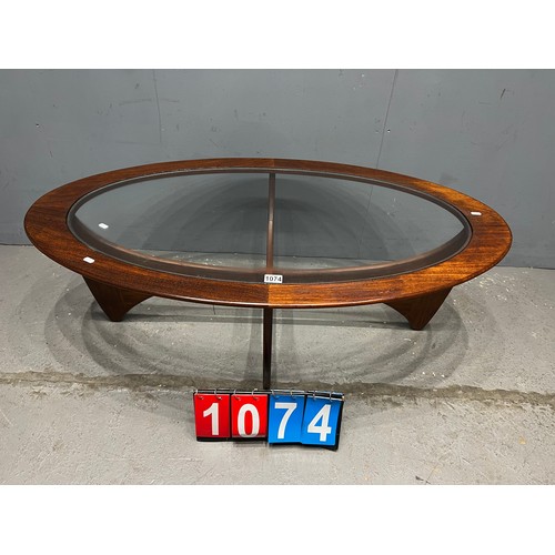 1074 - G-plan astro oval mid century coffee table