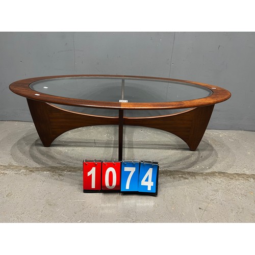 1074 - G-plan astro oval mid century coffee table