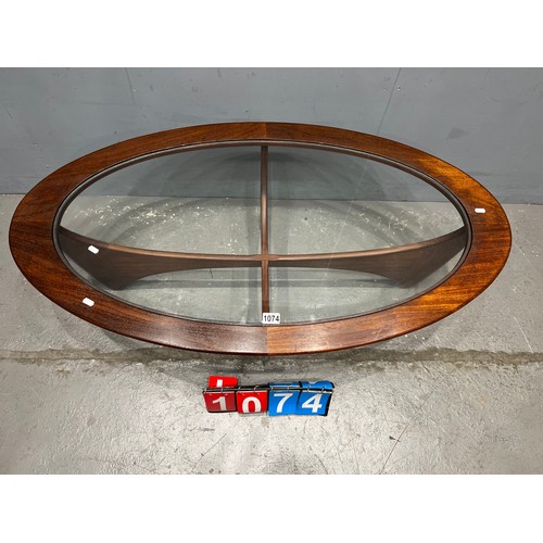 1074 - G-plan astro oval mid century coffee table