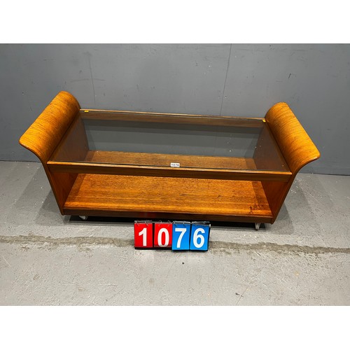 1076 - G-plan tulip mid century glass top coffee table