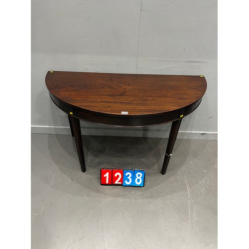 1238 - Georgian mahogany half moon table good colour