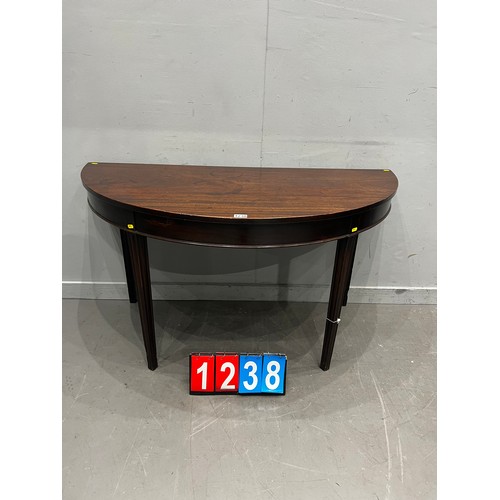 1238 - Georgian mahogany half moon table good colour