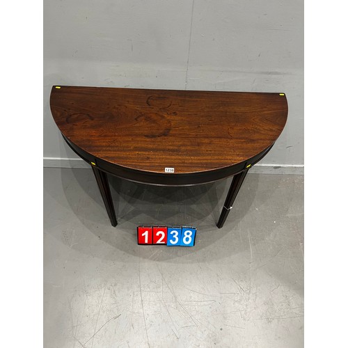 1238 - Georgian mahogany half moon table good colour