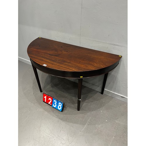 1238 - Georgian mahogany half moon table good colour