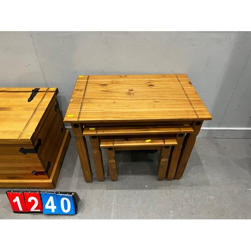 1240 - Vintage pine blanket/toy box + pine nest