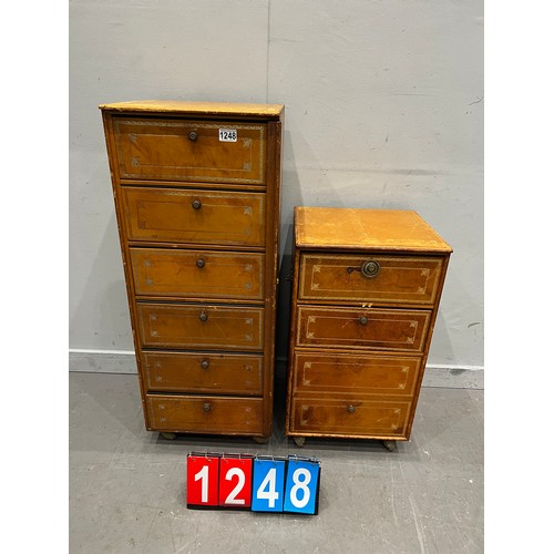 1248 - Pair of vintage leather drawers