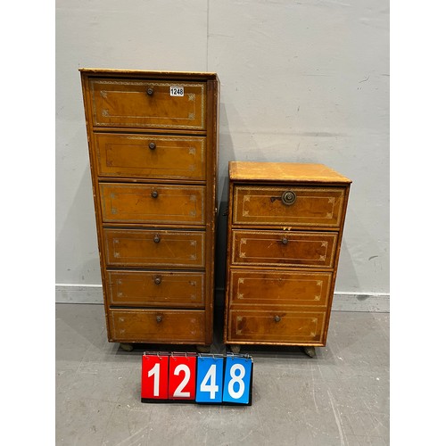 1248 - Pair of vintage leather drawers