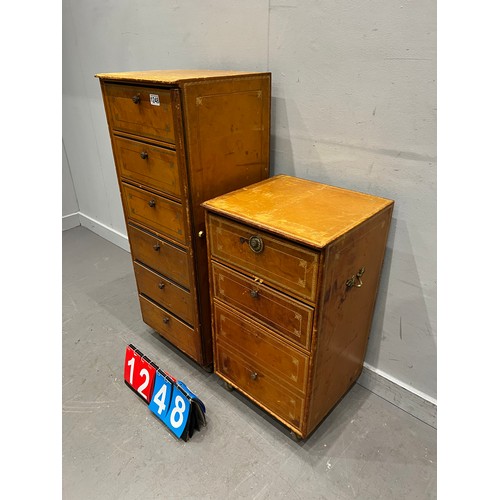 1248 - Pair of vintage leather drawers