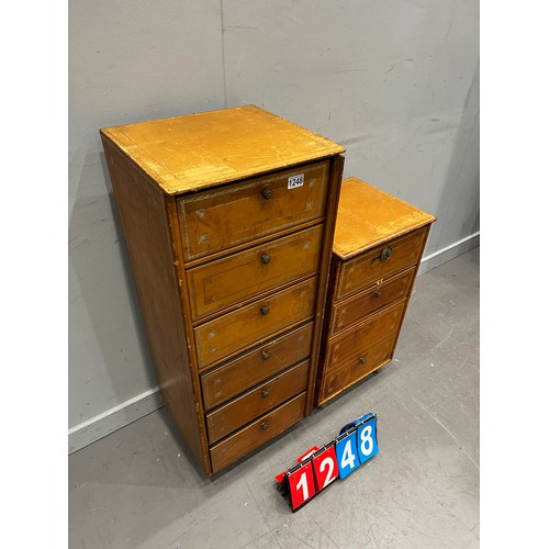 1248 - Pair of vintage leather drawers