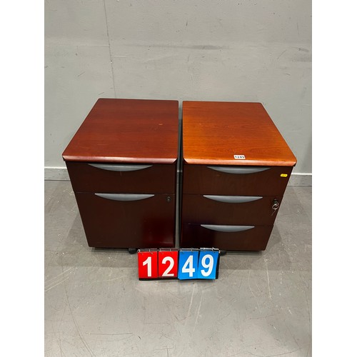 1249 - Pair of mid century style bedsides/office filers