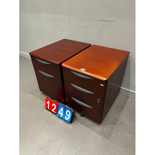 1249 - Pair of mid century style bedsides/office filers