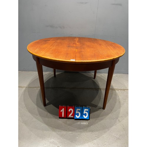 1255 - Mid century round teak dining table