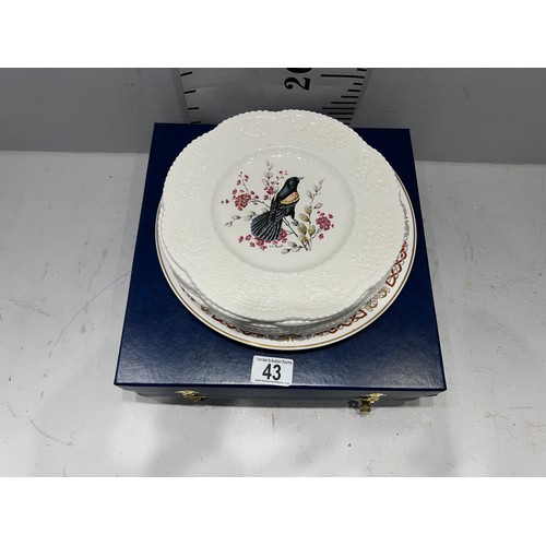 43 - Royal cauldron collectors plates 'birds' +  spode plates