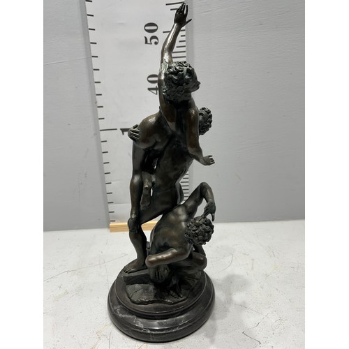 47 - Bronze figure on marble base signed