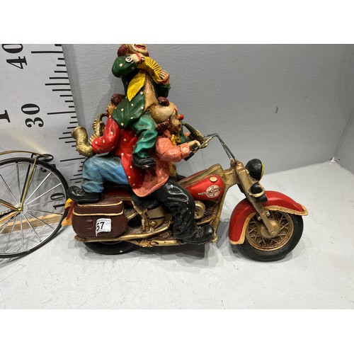 57 - Clowns on a motorbike + clock bike working