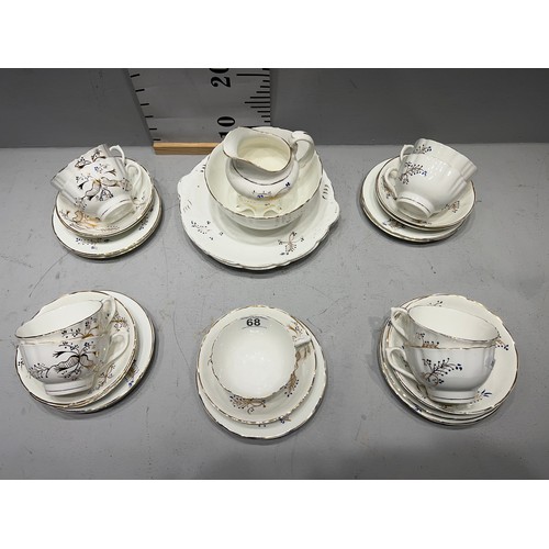 68 - Vintage china tea ware + tray cabinet cups/ saucers etc