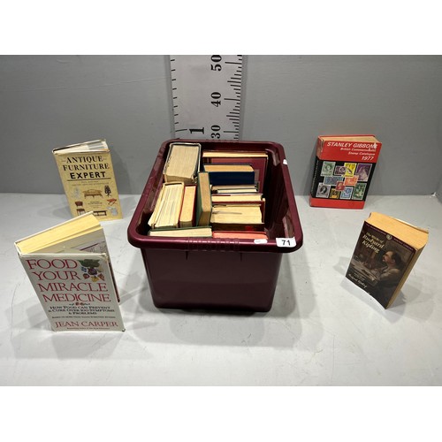 71 - Box books, the works of Rudyard Kipling, antique furniture etc