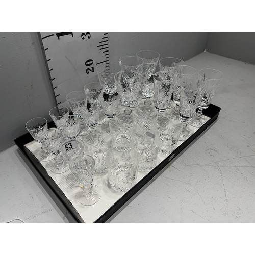 83 - 26 Edinburgh crystal glasses 'star of Edinburgh' whiskey tumblers sherry, liqueur, wine glasses