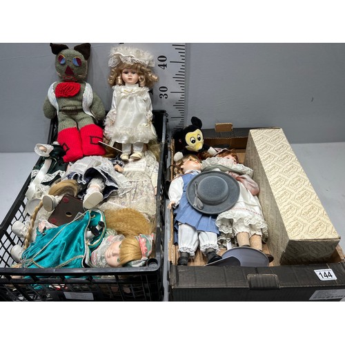144 - 2 Boxes dolls