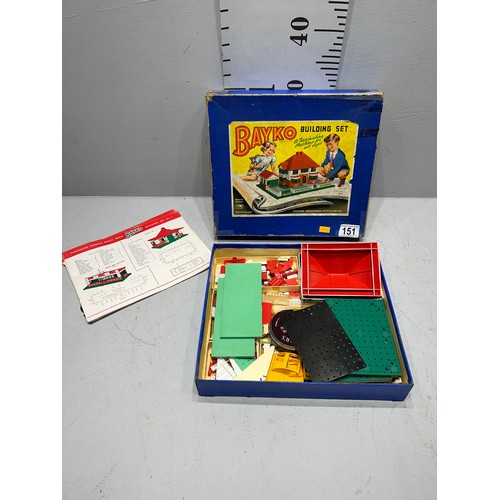 151 - Early Boxed bayko building set
