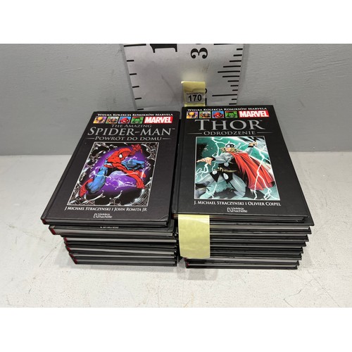 170 - 16 Marvel books, Thor, Spider man, Hulk, Iron man etc