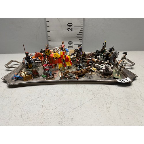 181 - Quantity metal soldiers & horses Del Prado etc