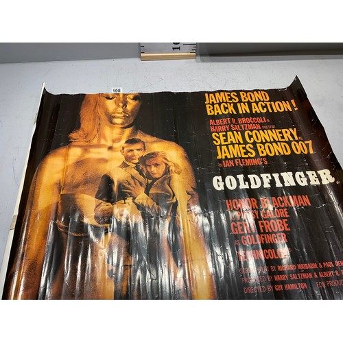 198 - 2 James bond film posters thunderball, gold finger