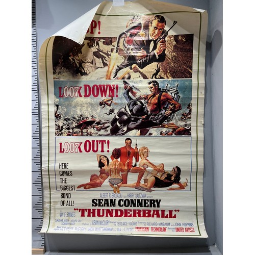 198 - 2 James bond film posters thunderball, gold finger