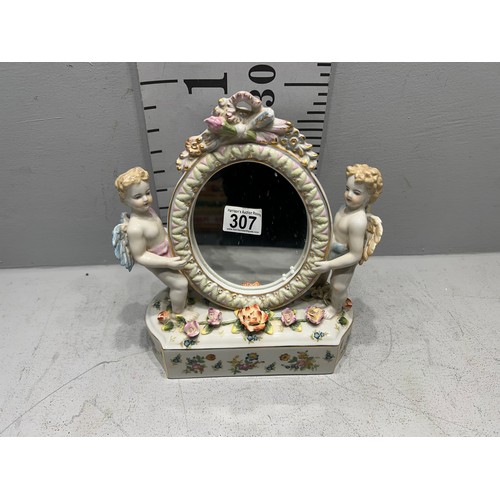 307 - Cherub mirror in the style of Meissen