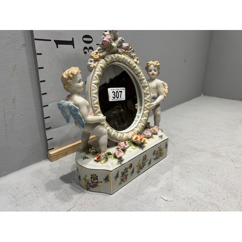 307 - Cherub mirror in the style of Meissen