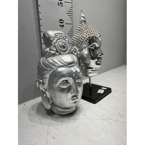 315 - 2x Buddha heads