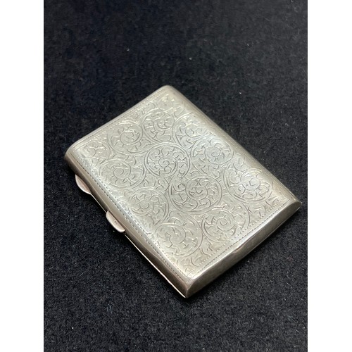 652 - Silver cigarette case + silver flask 118g