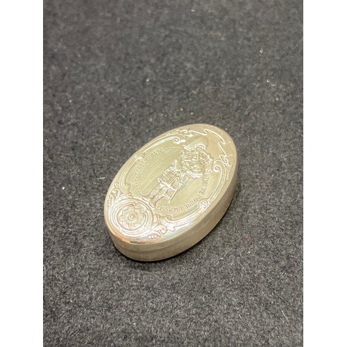 654 - Silver military pill box