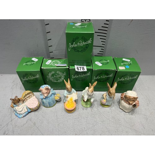 678 - 6 Beatrix potter figures boxed