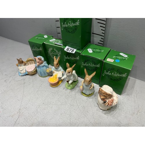 678 - 6 Beatrix potter figures boxed