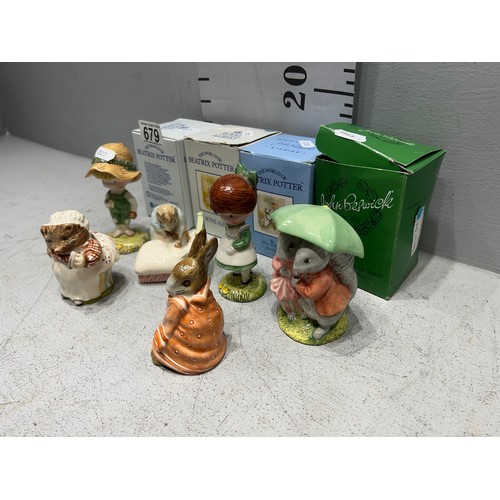 679 - 6 Beatrix potter figures boxed