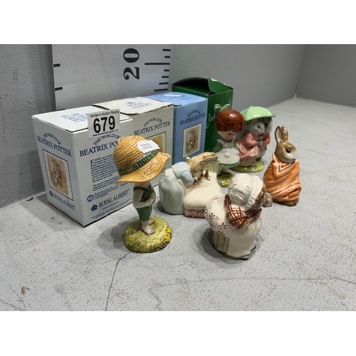 679 - 6 Beatrix potter figures boxed