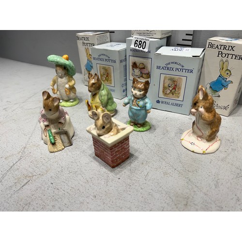 680 - 6 Beatrix potter figures boxed