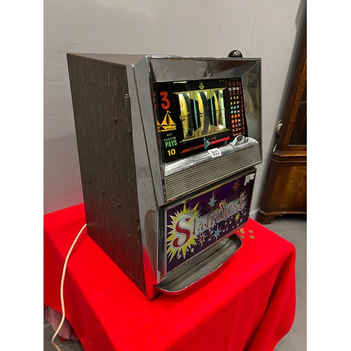 803 - 'Stardust' bally 1p fruit machine 1 armed arcade bandit /arcade machine (lights up & doesn't appear ... 